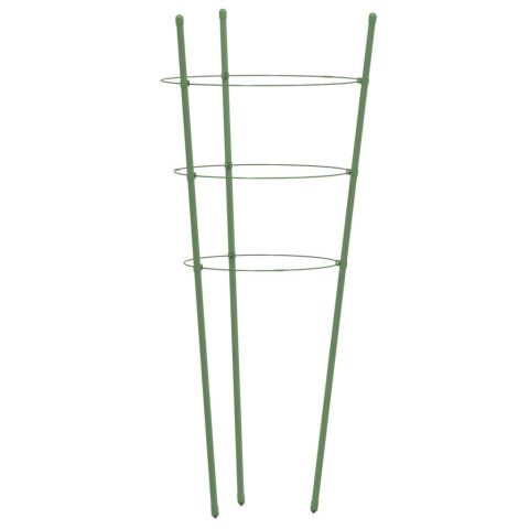 Podpórki dla roślin, z 3 obręczami, 5 szt, zielone, 45 cm, stal Lumarko!