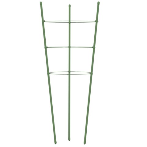 Podpórki dla roślin, z 3 obręczami, 5 szt, zielone, 45 cm, stal Lumarko!