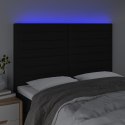 Zagłówek do łóżka z LED, czarny, 144x5x118/128 cm, tkanina Lumarko!