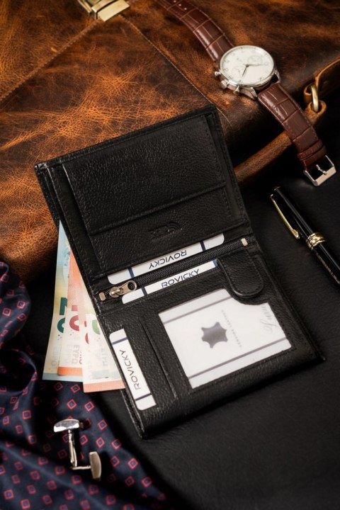 Duży, Skórzany Portfel Męski Bez Zapięcia Lumarko!