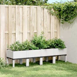 Donica ogrodowa z nóżkami, biała, 160x40x42 cm, PP Lumarko!