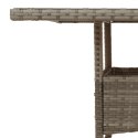 Stół ogrodowy z akacjowym blatem, szary, 80x80x75 cm, rattan PE Lumarko!