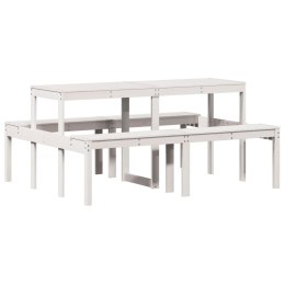 Stół piknikowy, biały, 160x134x75 cm, lite drewno sosnowe Lumarko!