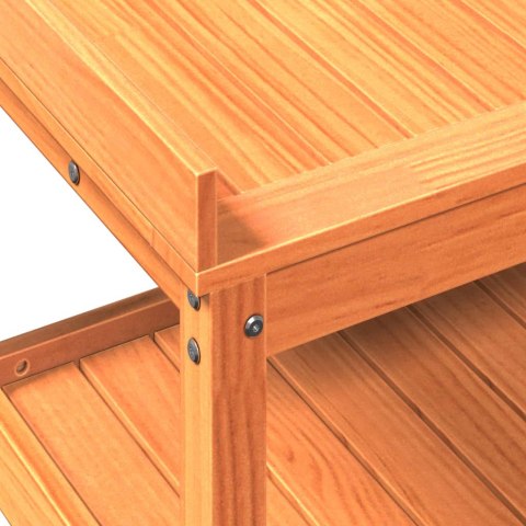 Stolik ogrodniczy z półkami, brązowy, 82,5x45x86,5 cm, sosna Lumarko!