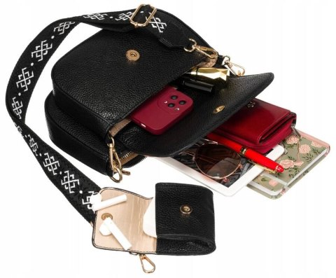 Podwójna Listonoszka Damska Z Portmonetką Wykonana Ze Skóry Ekologicznej Lumarko!