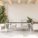 Stół ogrodowy ze szklanym blatem, biały 190x90x75 cm, rattan PE Lumarko!