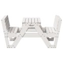 Stół piknikowy dla dzieci, biały, 88x122x58 cm, drewno sosnowe Lumarko!