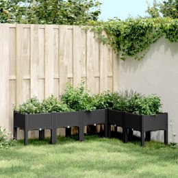 Donica ogrodowa z nóżkami, czarna, 160x120x42 cm, PP Lumarko!