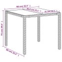 Stół ogrodowy ze szklanym blatem, biały 90x90x75 cm, polirattan Lumarko!