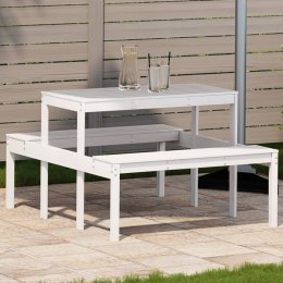Stół piknikowy, biały, 110x134x75 cm, lite drewno sosnowe Lumarko!