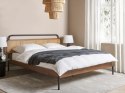 Łóżko drewniane 180 x 200 cm ciemne BOUSSICOURT Lumarko!