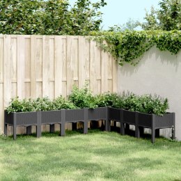 Donica ogrodowa z nóżkami, czarna, 200x160x42 cm, PP Lumarko!
