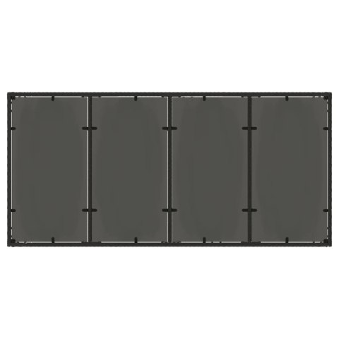 Stół ogrodowy ze szklanym blatem, czarny, 190x90x75 cm Lumarko!