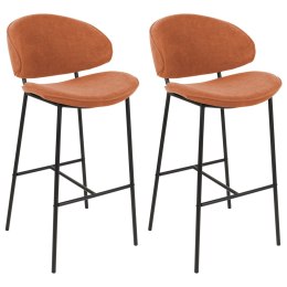 Zestaw 2 krzeseł barowych pomarańczowy KIANA Lumarko!