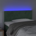 Zagłówek do łóżka z LED, ciemnozielony, 80x5x78/88 cm, aksamit Lumarko!
