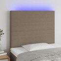 Zagłówek do łóżka z LED, taupe, 100x5x118/128 cm, tkanina Lumarko!