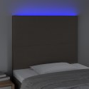 Zagłówek do łóżka z LED, taupe, 100x5x118/128 cm, tkanina Lumarko!