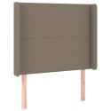 Zagłówek do łóżka z LED, taupe, 103x16x118/128 cm, tkanina Lumarko!