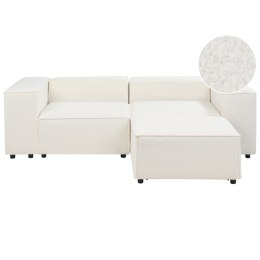 Sofa modułowa 2-osobowa boucle z otomaną biała APRICA Lumarko!