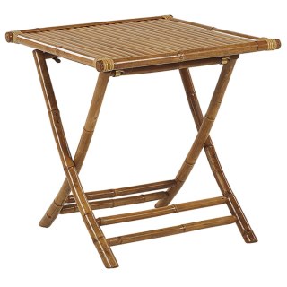 Stolik ogrodowy bambusowy 70 x 70 cm jasne drewno MOLISE