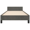Rama łóżka z zagłówkiem, ciemnoszara, 90x190 cm, aksamitem Lumarko!