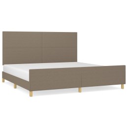 Rama łóżka z zagłówkiem, kolor taupe, 200x200 cm, obita tkaniną Lumarko!