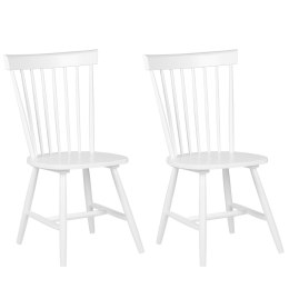 Zestaw 2 krzeseł do jadalni drewniany biały BURGES Lumarko!