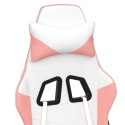 Fotel gamingowy, biało-różowy, sztuczna skóra Lumarko!