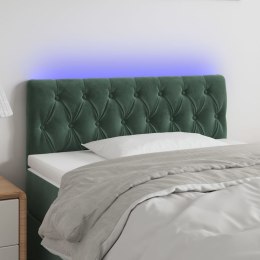 Zagłówek do łóżka z LED, ciemnozielony, 90x7x78/88 cm, aksamit Lumarko!