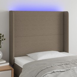 Zagłówek do łóżka z LED, taupe, 83x16x118/128 cm, tkanina Lumarko!