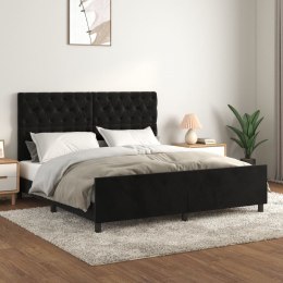 Rama łóżka z zagłówkiem, czarna, 160x200 cm, aksamitna Lumarko!