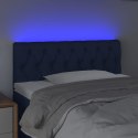 Zagłówek do łóżka z LED, niebieski, 100x7x78/88 cm, tkanina Lumarko!