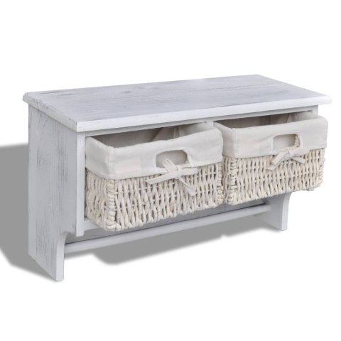 Półka ścienna, biała, 60x23,5x33 cm, drewno paulownia Lumarko!