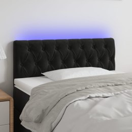 Zagłówek do łóżka z LED, czarny, 100x7x78/88 cm, aksamit Lumarko!