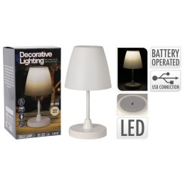 Akumulatorowa lampa stołowa LED, biała, 13x30 cm Lumarko!