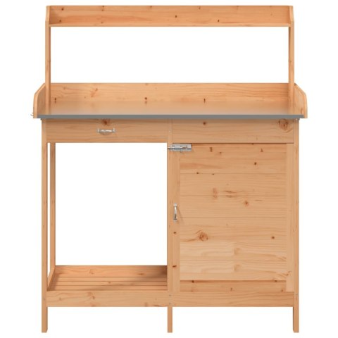Stolik do przesadzania roślin, z szafką, brąz, 110,5x45x124,5cm Lumarko!