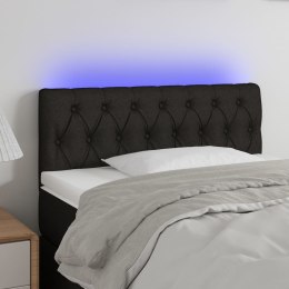 Zagłówek do łóżka z LED, czarny, 100x7x78/88 cm, tkanina Lumarko!