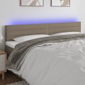 Zagłówek do łóżka z LED, taupe, 160x5x78/88 cm, tkanina Lumarko!