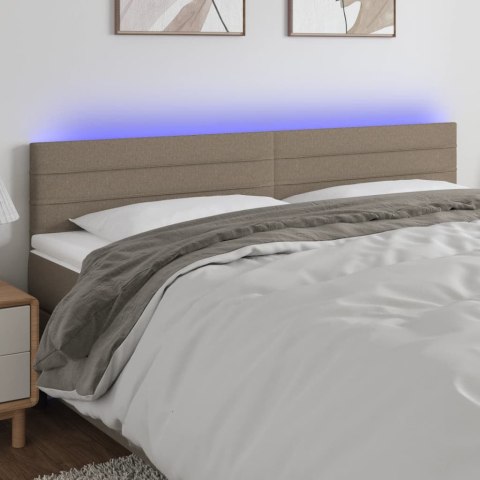 Zagłówek do łóżka z LED, taupe, 160x5x78/88 cm, tkanina Lumarko!
