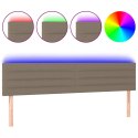 Zagłówek do łóżka z LED, taupe, 160x5x78/88 cm, tkanina Lumarko!