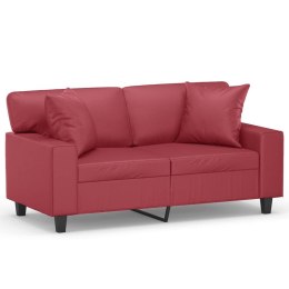 2-osobowa sofa z poduszkami, winna czerwień, 120 cm, sztuczna skóra Lumarko!