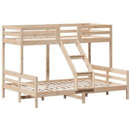 Łóżko piętrowe, 80x200/140x200 cm, lite drewno sosnowe Lumarko!