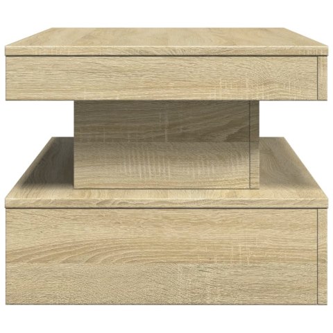Stolik kawowy z oświetleniem LED, dąb sonoma, 90x50x40 cm Lumarko!