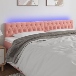 Zagłówek do łóżka z LED, różowy, 180x7x78/88 cm, aksamit Lumarko!
