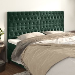 Zagłówki do łóżka, 4 szt, ciemnozielone, 90x7x78/88 cm, aksamit Lumarko!