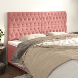 Zagłówki do łóżka, 4 szt., różowy, 90x7x78/88 cm, aksamitny Lumarko!
