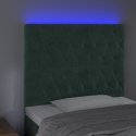 Zagłówek do łóżka z LED, ciemnozielony, 90x7x118/128cm, aksamit Lumarko!