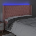 Zagłówek do łóżka z LED, różowy, 183x16x118/128 cm, aksamit Lumarko!