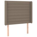 Zagłówek do łóżka z LED, taupe, 83x16x118/128 cm, tkanina Lumarko!