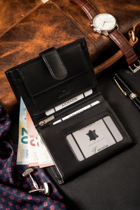 Portfel męski wyposażony w system RFID wykonany ze skóry naturalnej Lumarko!